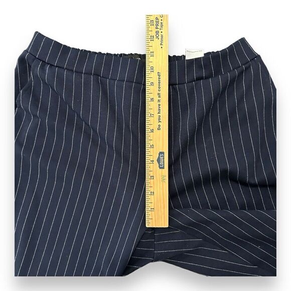 Banana Republic Navy Blue Pinstripe Pants Knit Pull On Pockets Size 8 - Picture 8 of 9